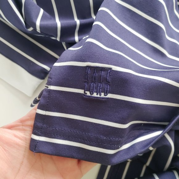 Kate Lord Performance Purple Striped Golf Shirt MEDIUM Breathable Short Sleeve - Picture 4 of 7